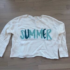 White and Blue 'Summer' Sweater